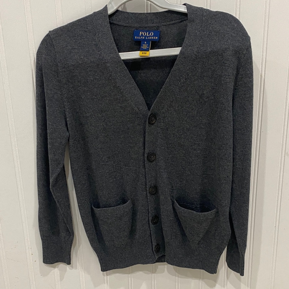 Polo by Ralph Lauren Boy’s Charcoal Cardigan Sweater
